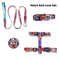 Heart and Love | Dog Collar Set