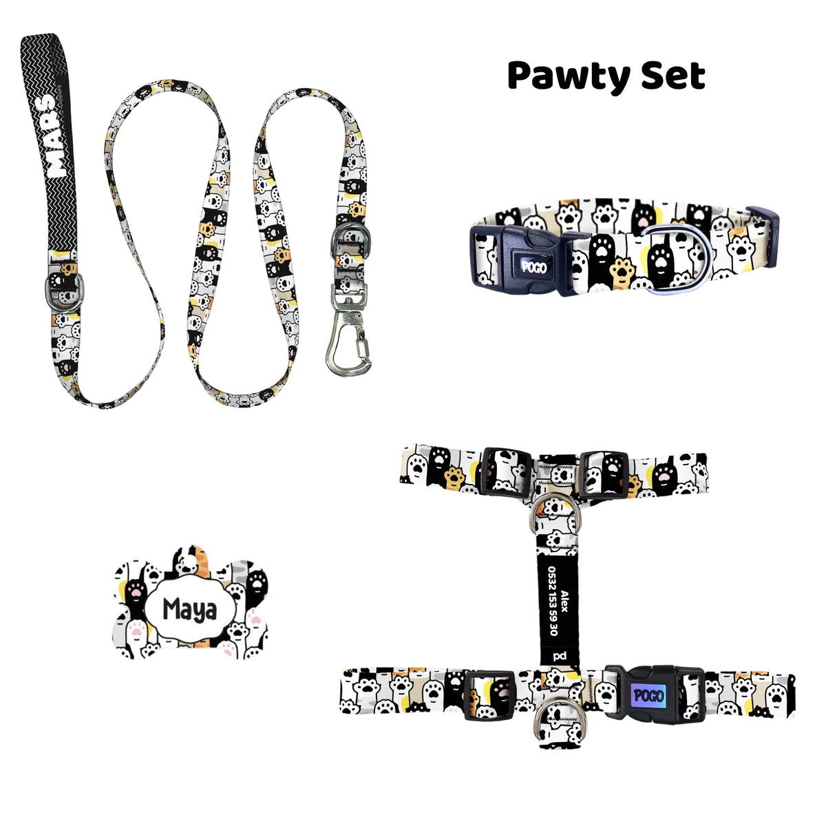 Pawty | Tasma ve Künye Seti - Evcil hayvanlar için mükemmel bir ürün.