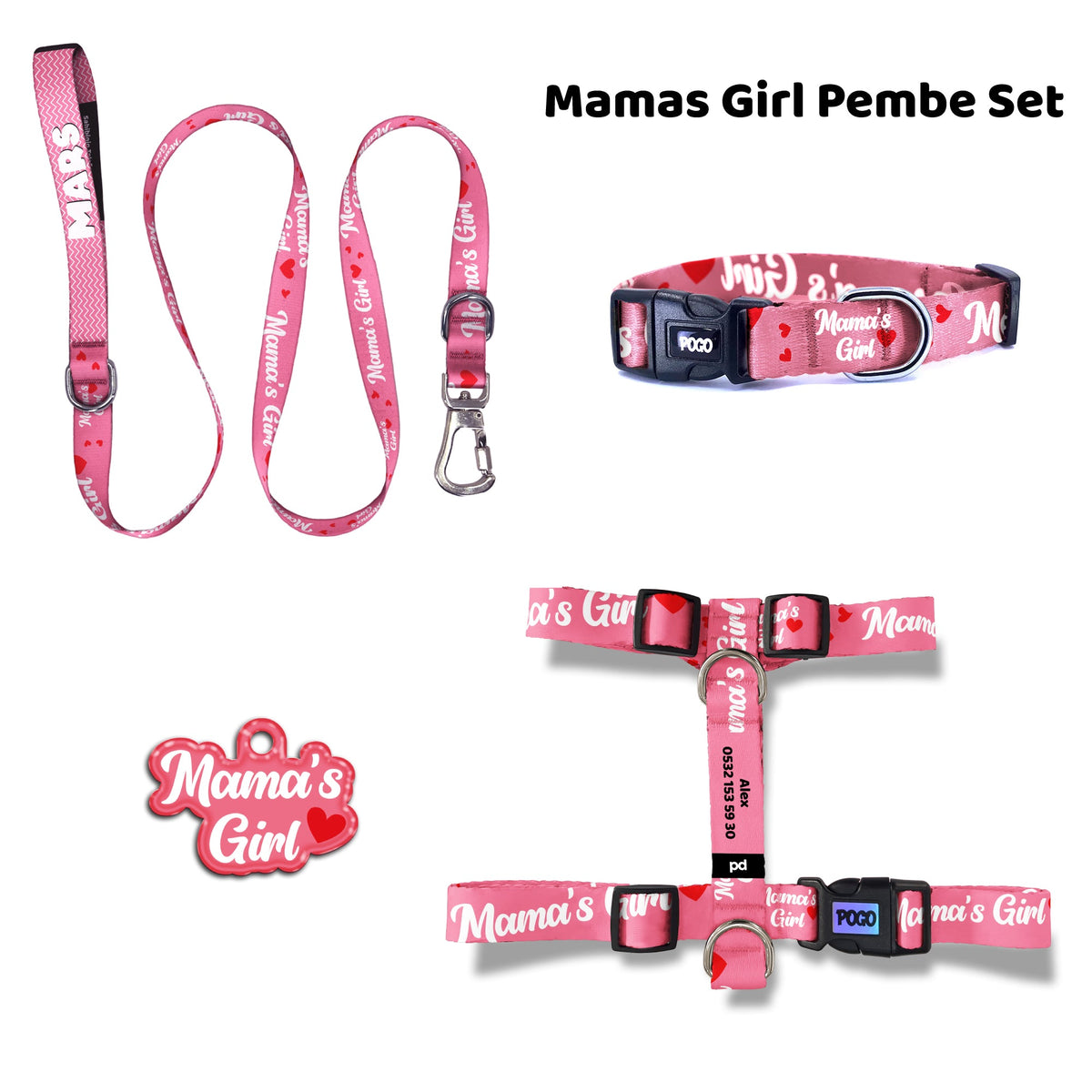 Mamas Girl Pink | Dog Collar Set