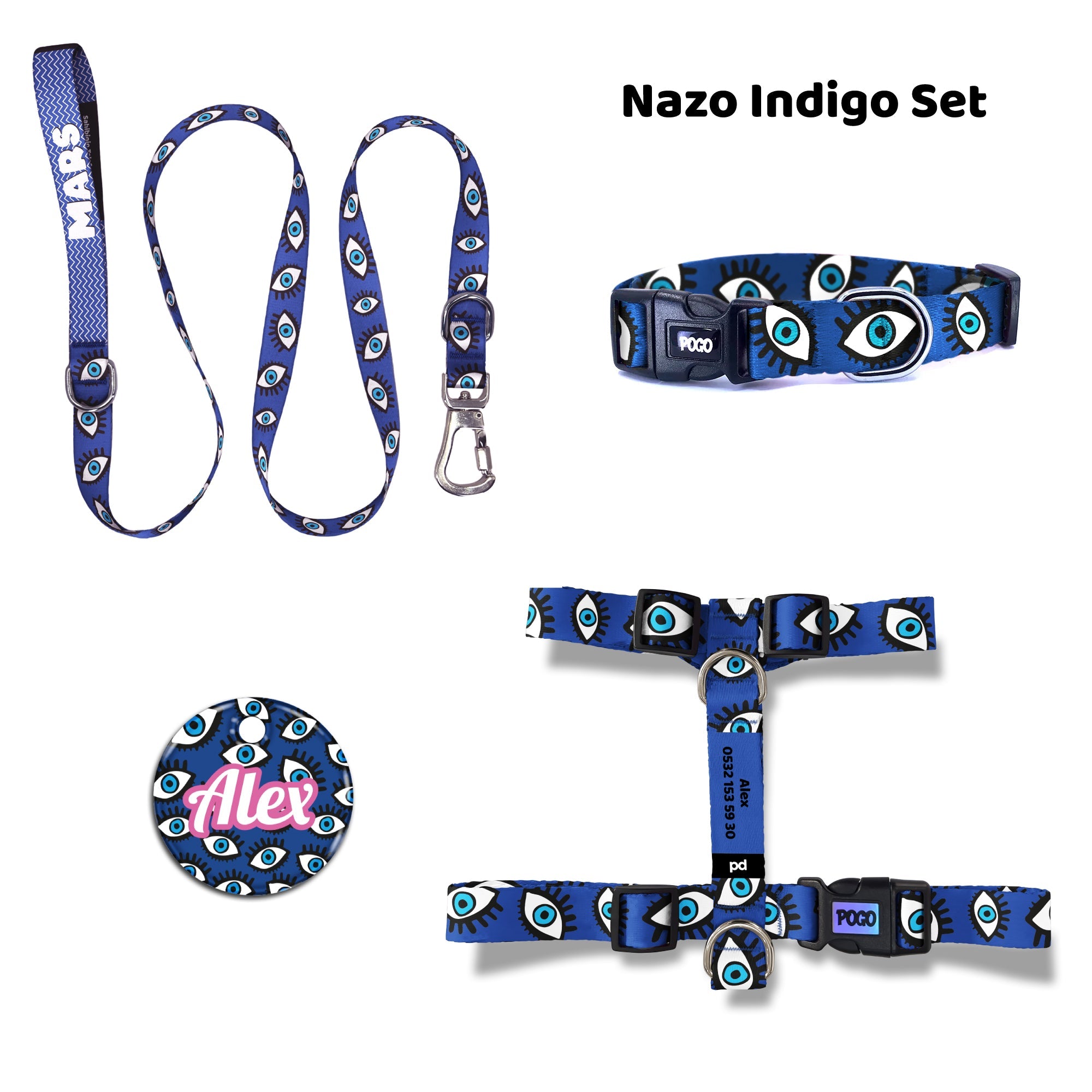 Nazo Indigo | Dog Collar Set