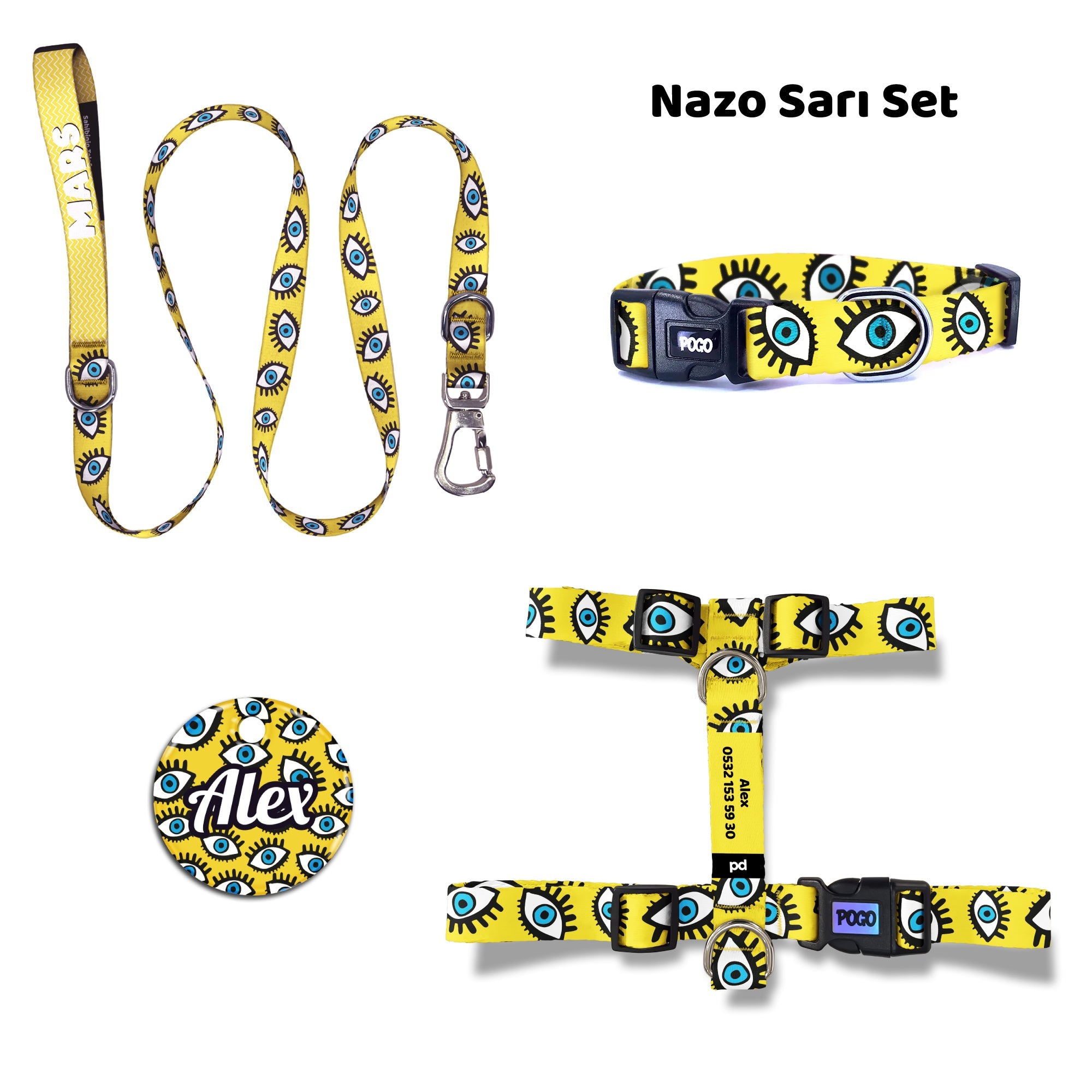 Nazo Sarı | Dog Collar Set