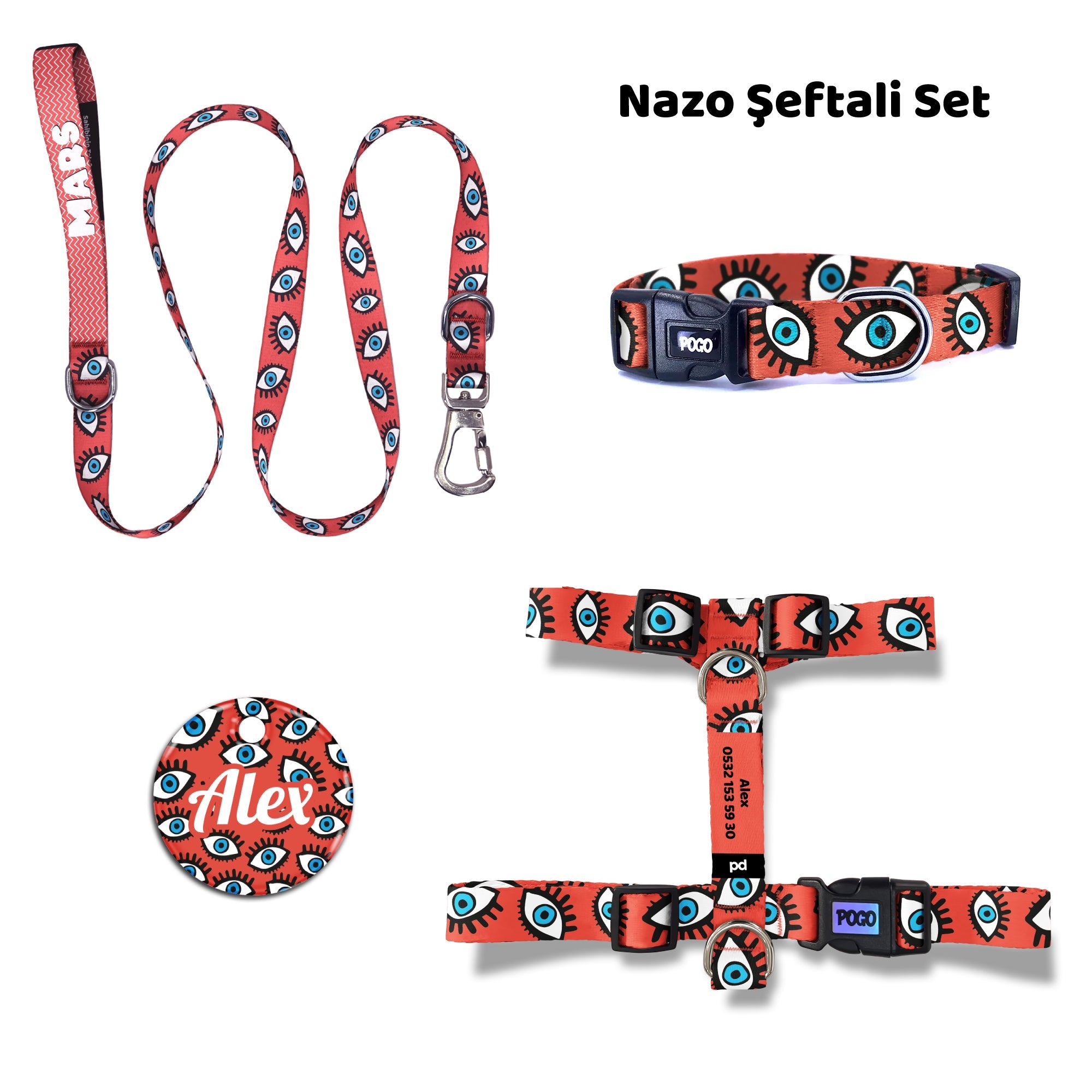Nazo Şeftali | Dog Collar Set