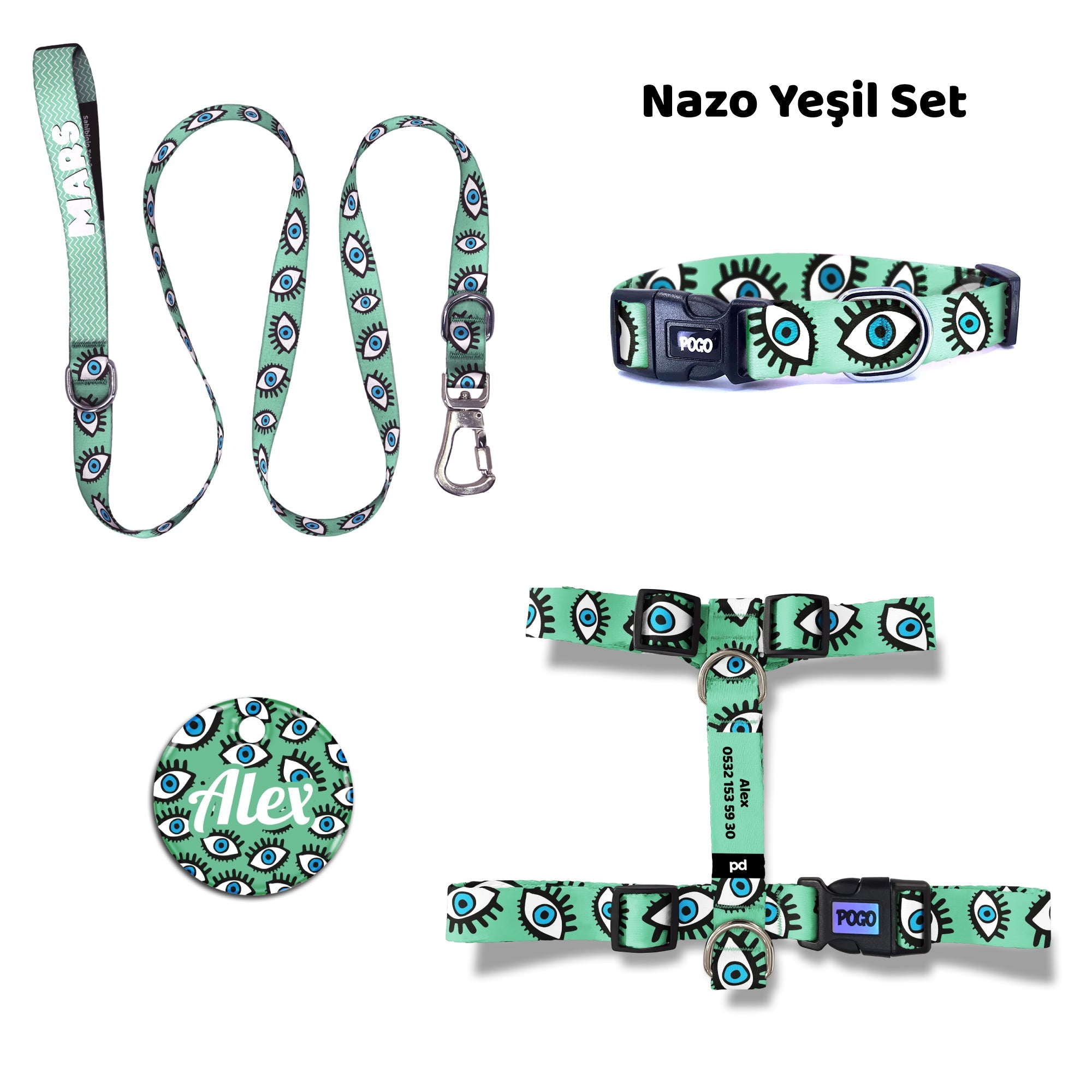 Nazo Green | Dog Collar Set