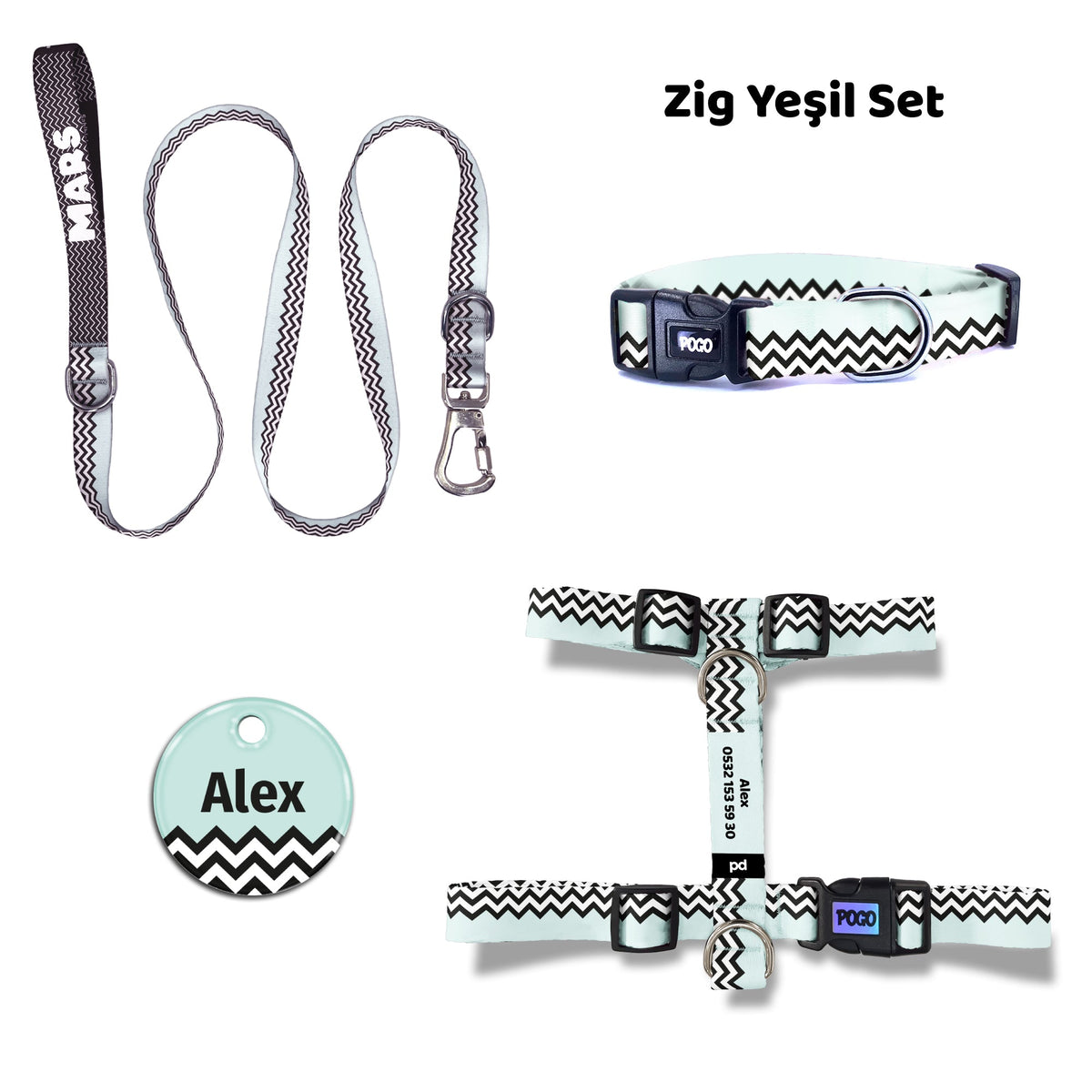 Zig Green | Dog Collar Set