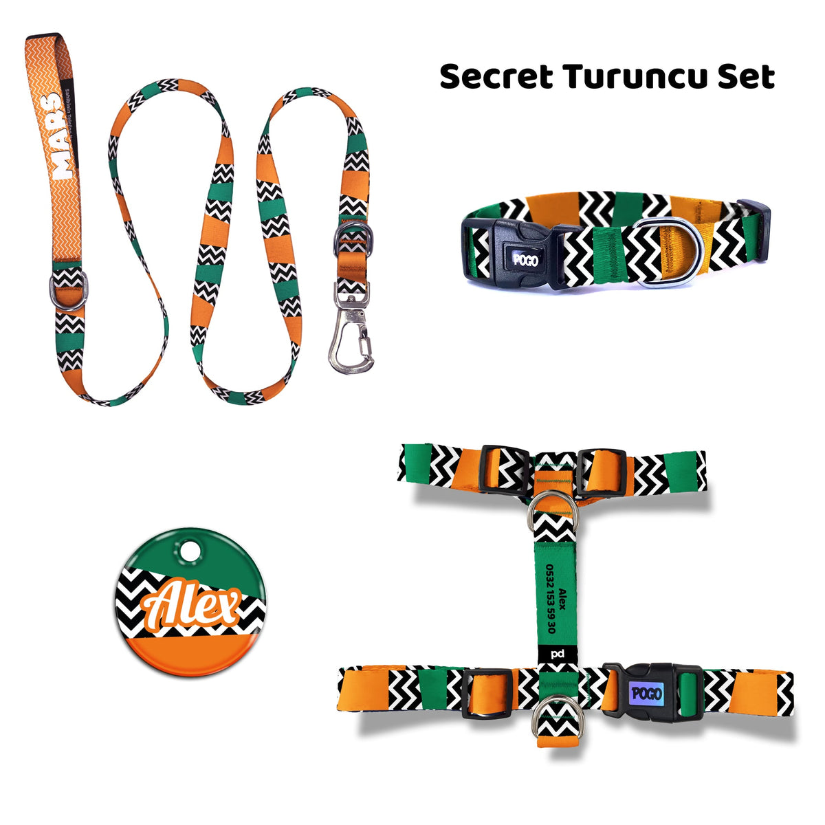 Secret Orange | Dog Collar Set