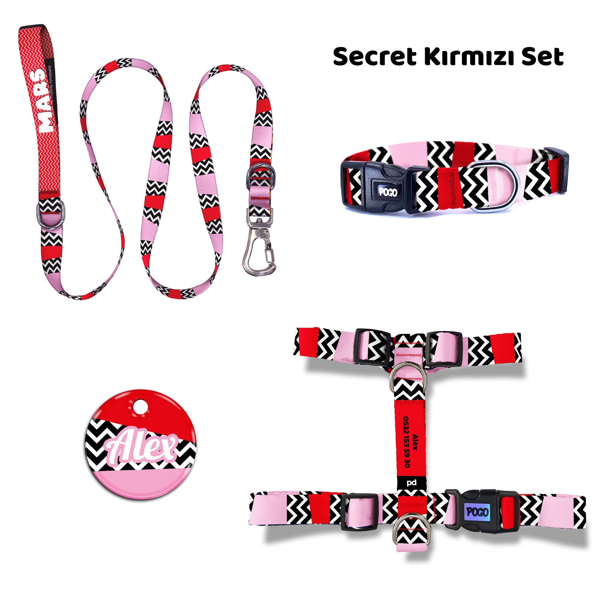 Secret Red | Dog Collar Set