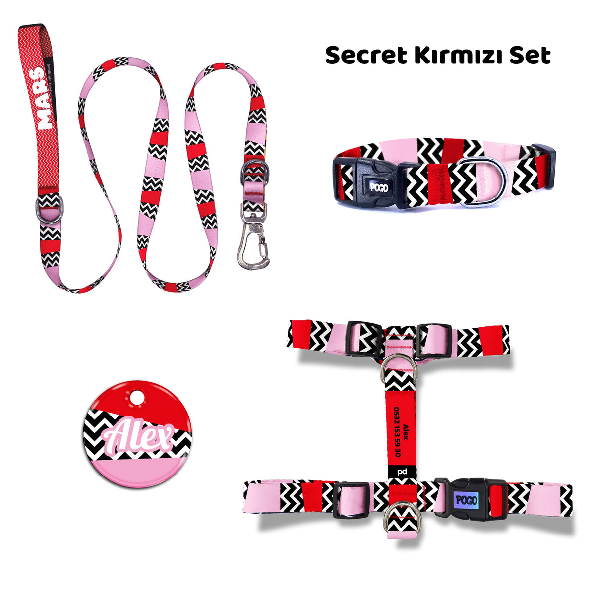 Secret Red | Dog Collar Set