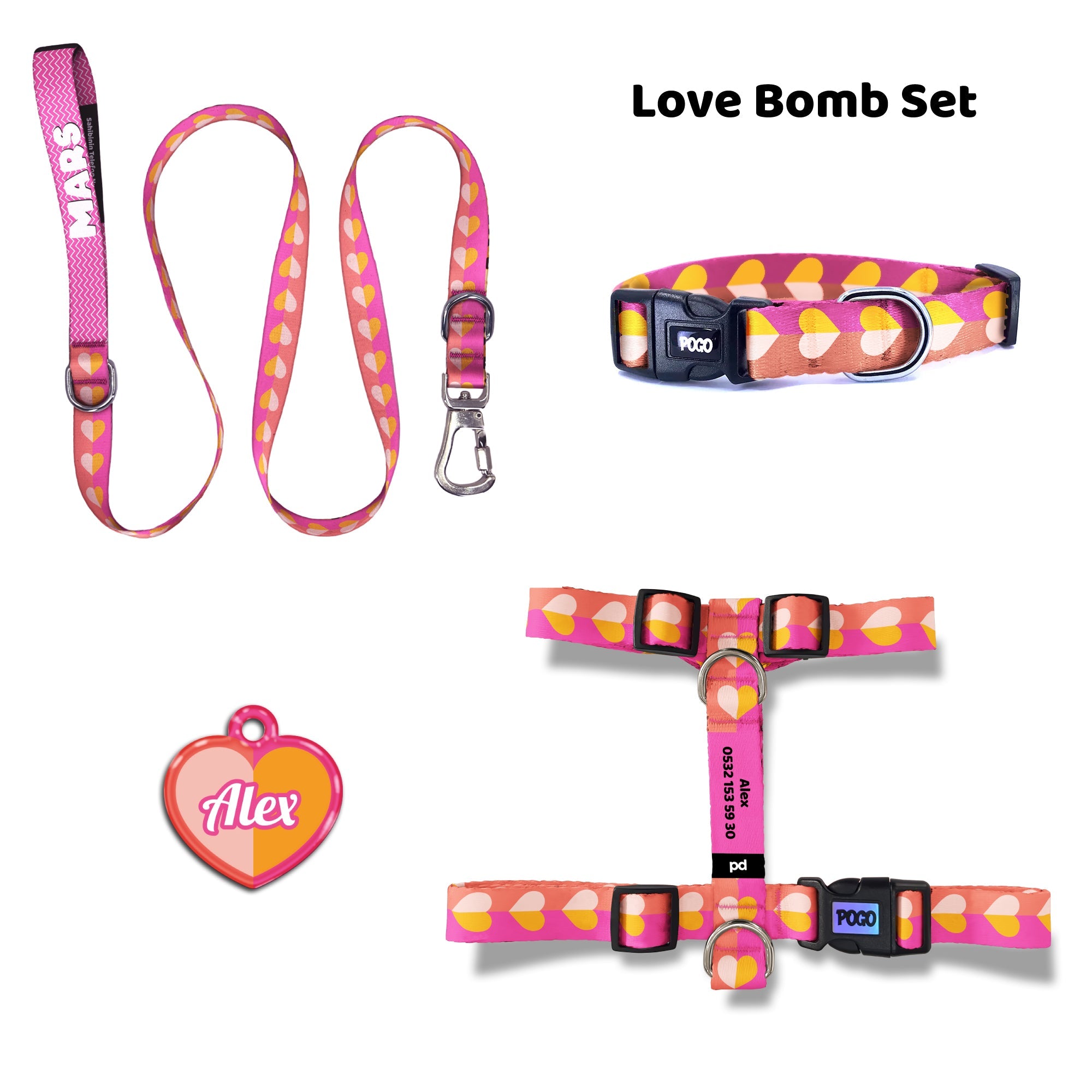 Love Bomb | Dog Collar Set