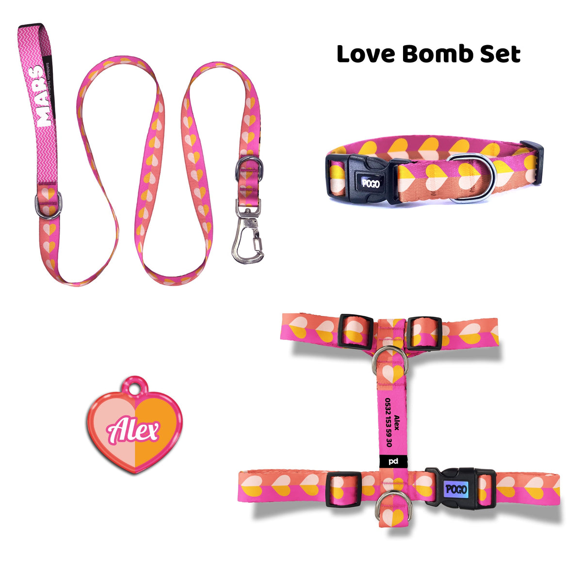 Love Bomb | Dog Collar Set