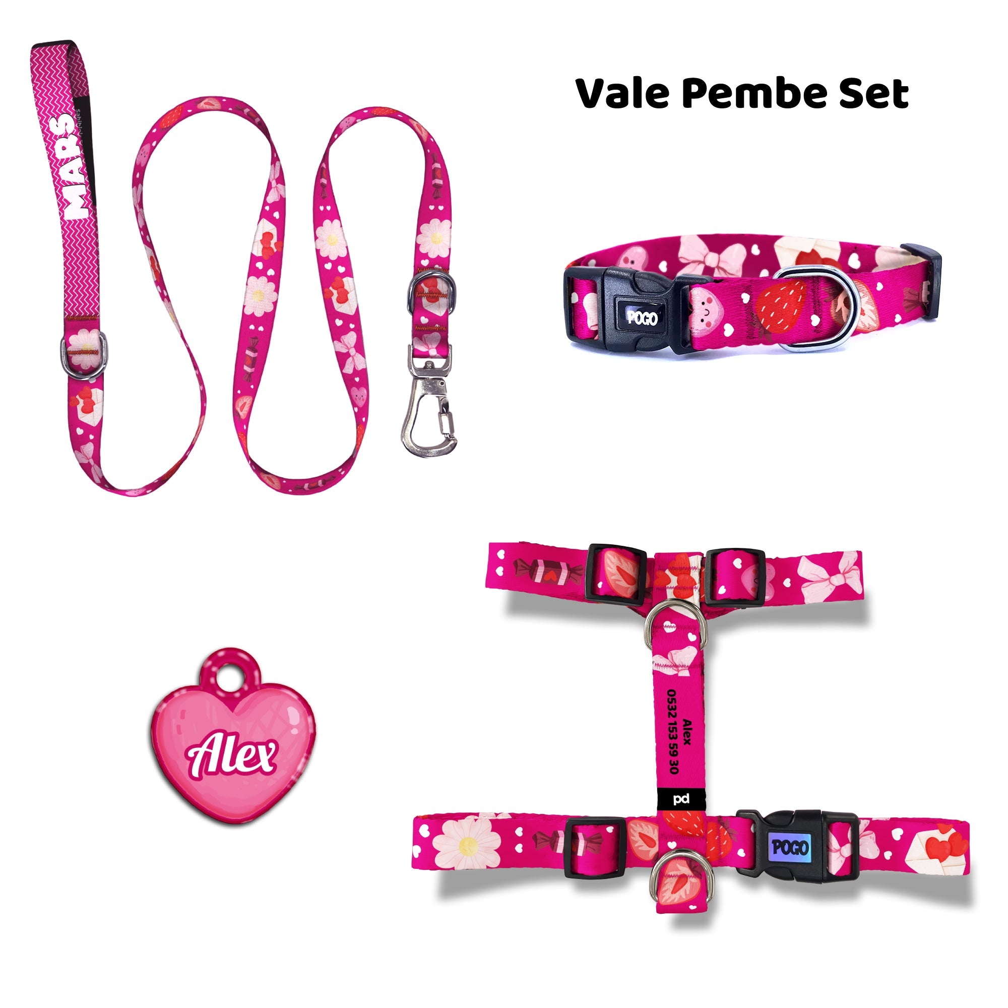 Vale Pink | Dog Collar Set