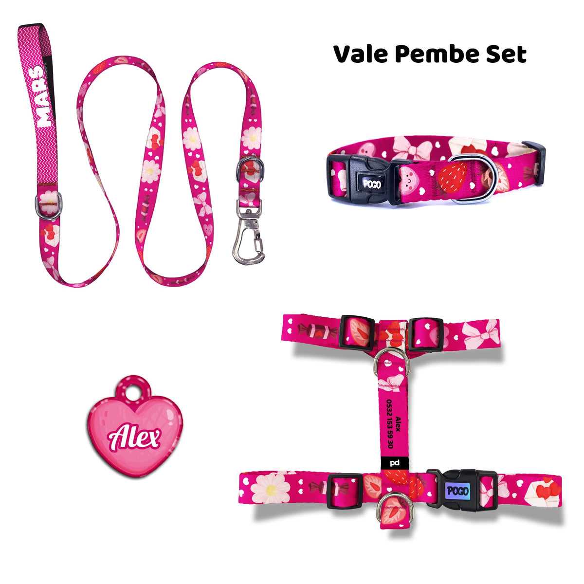 Vale Pink | Dog Collar Set