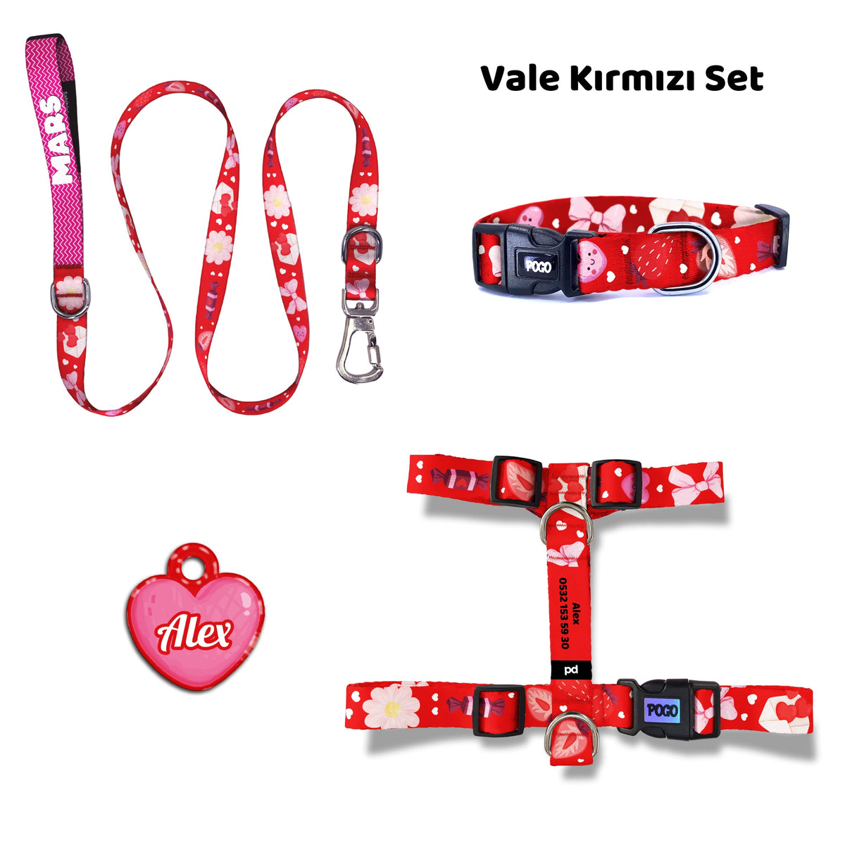 Vale Red | Dog Collar Set