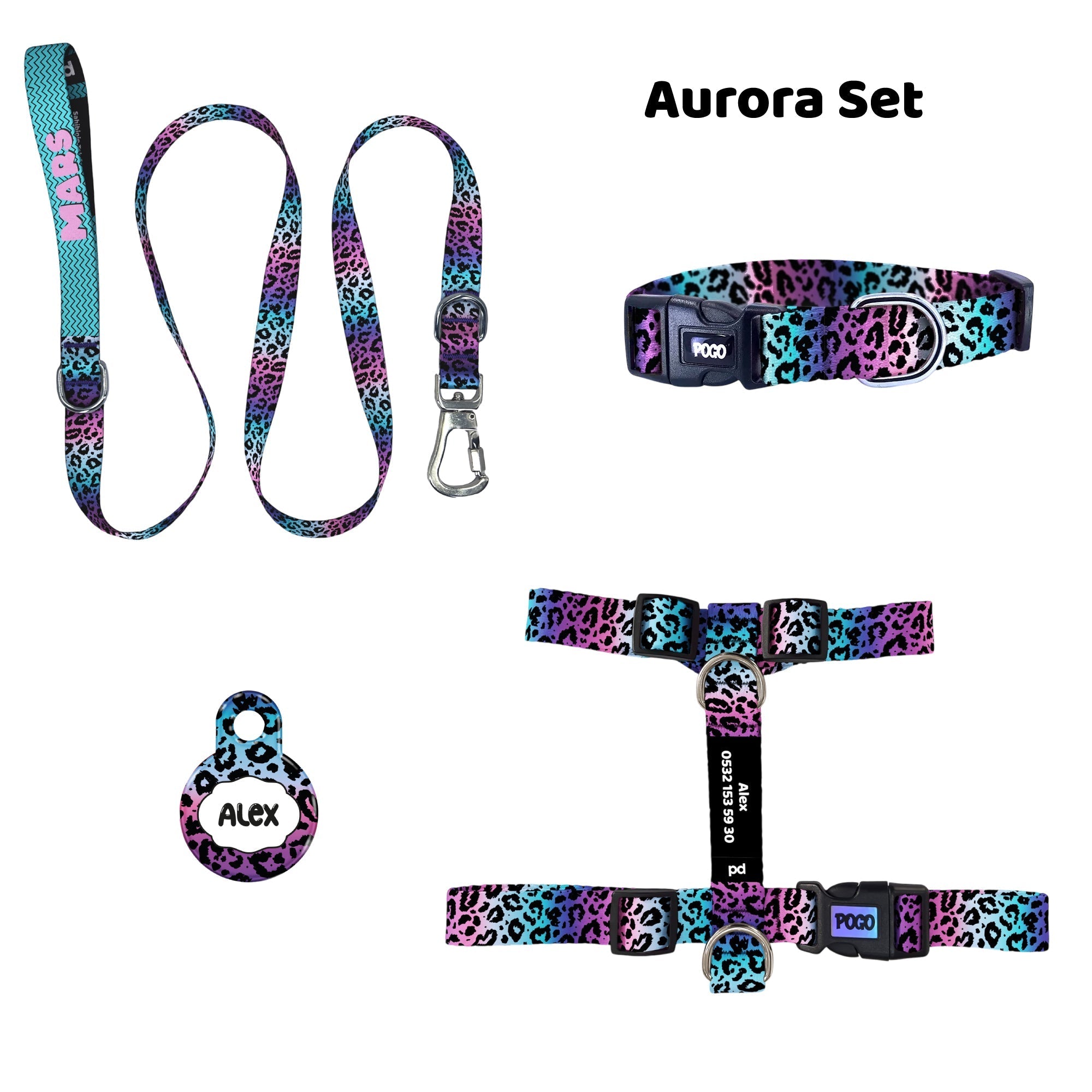 Aurora | Tasma ve Künye Seti - Evcil hayvanlar için mükemmel bir ürün.