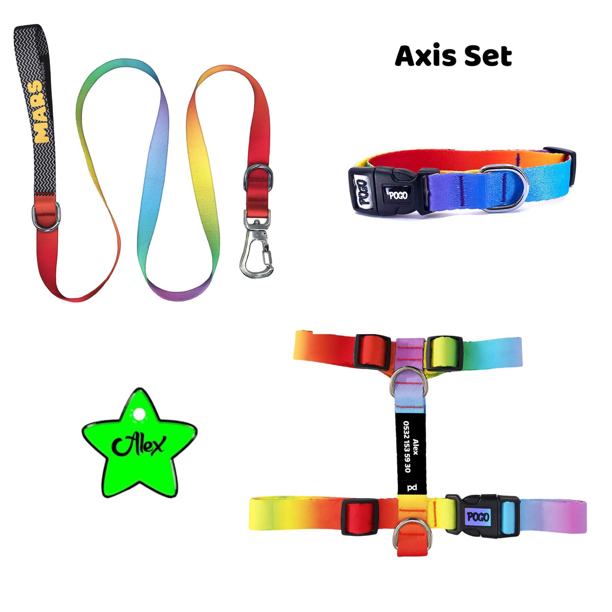 Axis | Tasma ve Künye Seti - Evcil hayvanlar için mükemmel bir ürün.