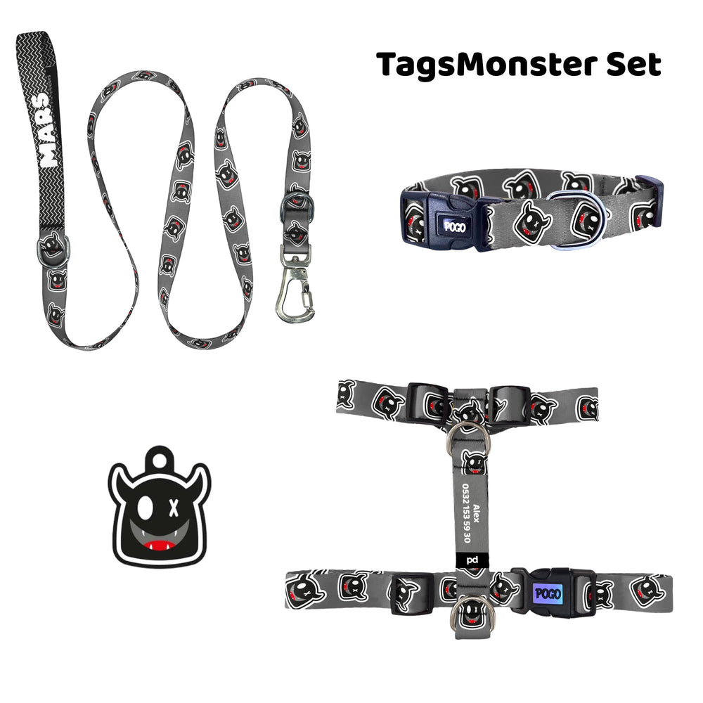 TagsMonster | Tasma ve Künye Seti - Evcil hayvanlar için mükemmel bir ürün.