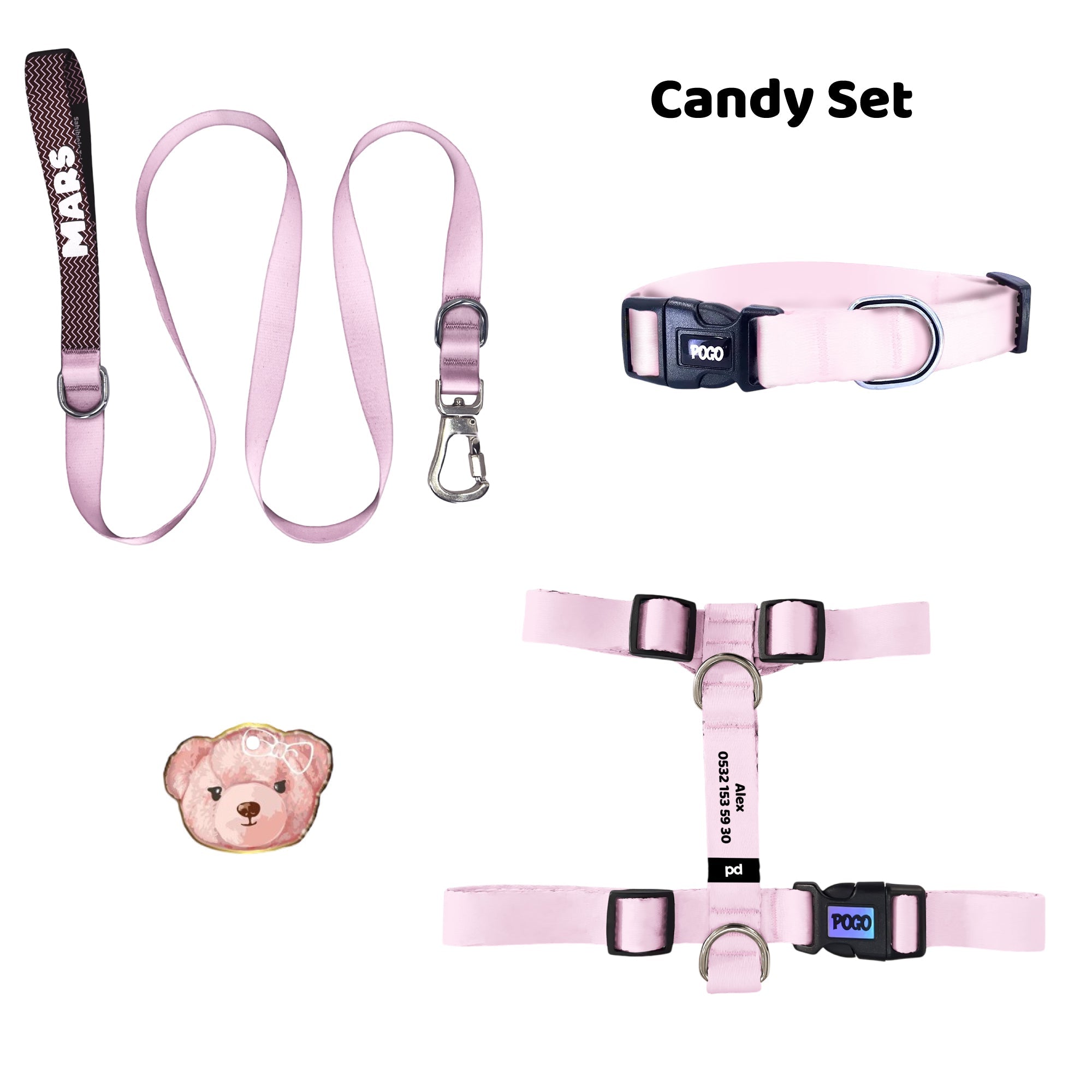 Candy | Tasma ve Künye Seti - Evcil hayvanlar için mükemmel bir ürün.