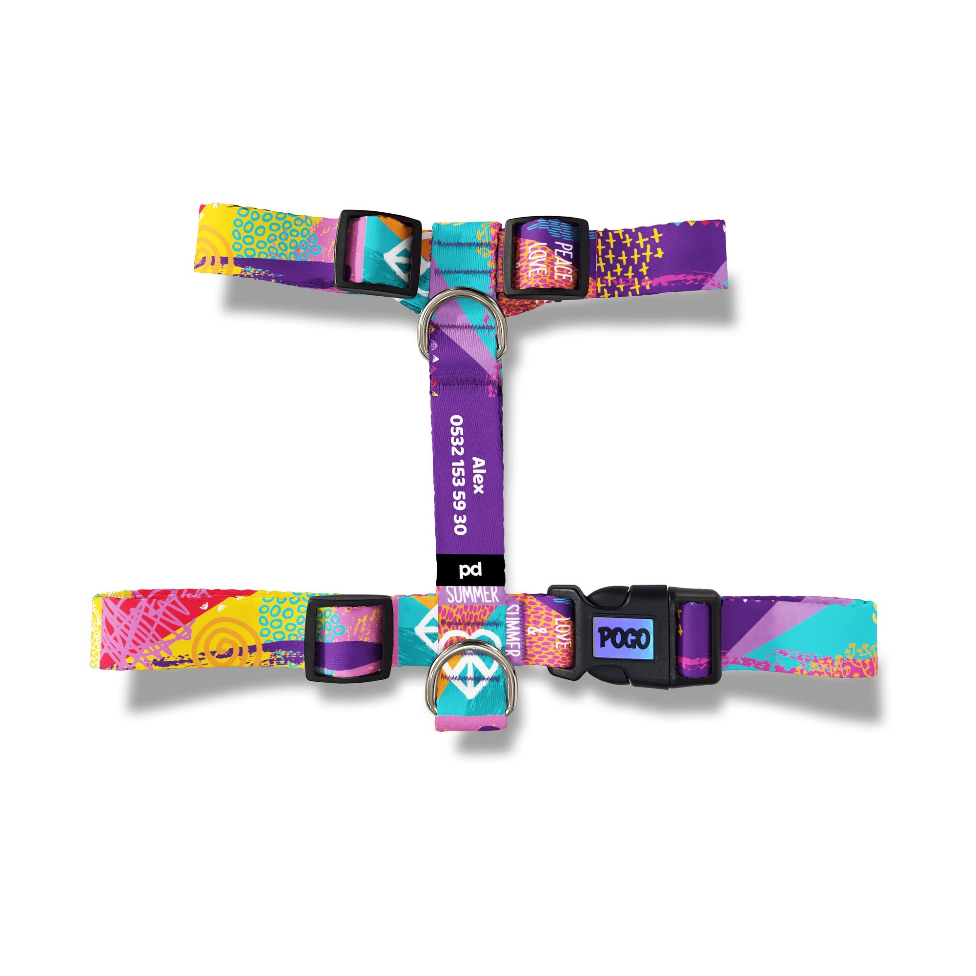 Peace and Love | Köpek Göğüs Tasması - Evcil hayvanlar için mükemmel bir ürün.