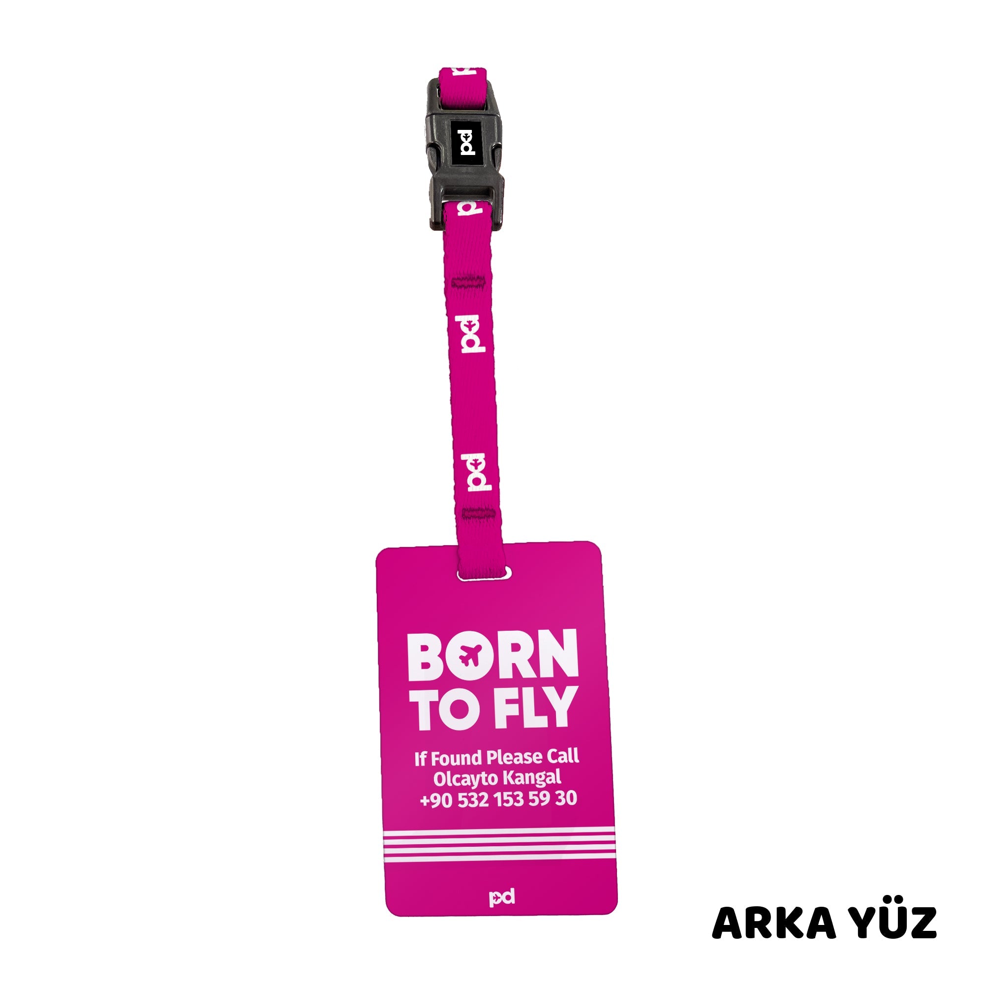 Born To Fly Pembe | PD Fly Bavul Etiketi