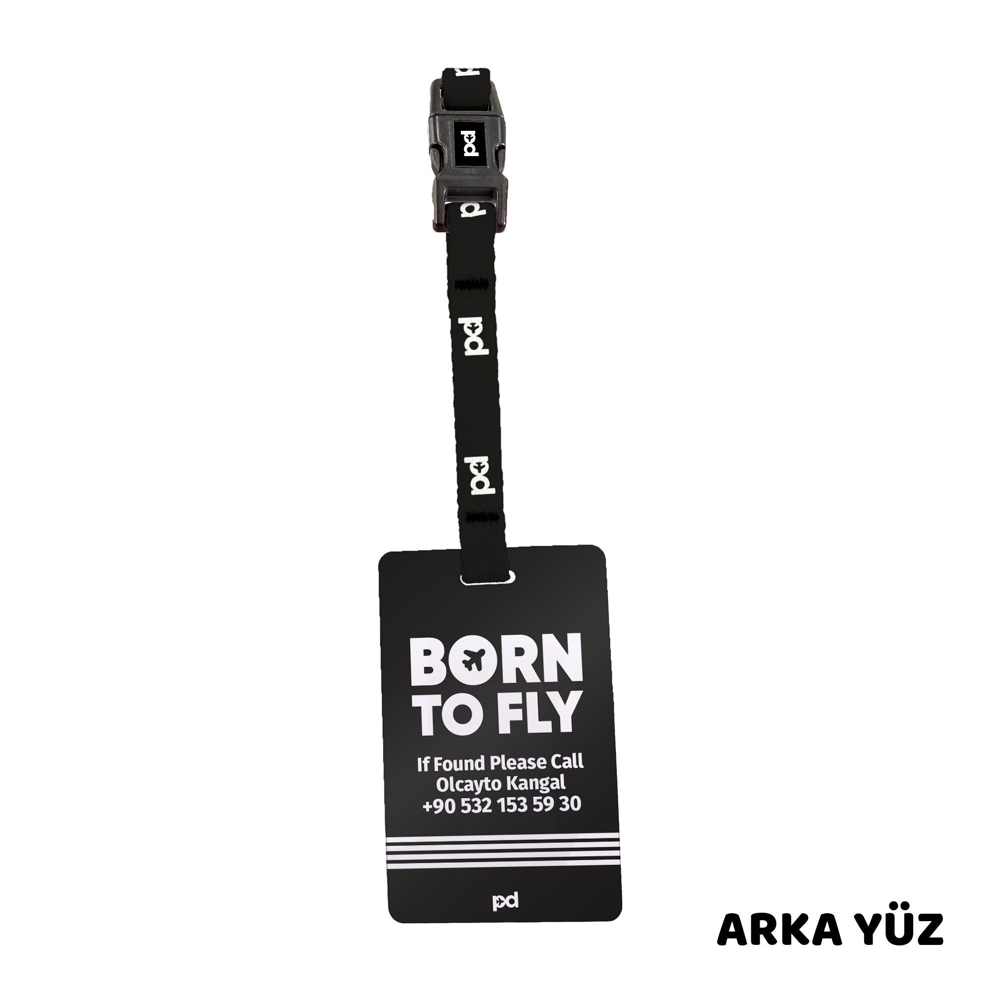 Born To Fly Siyah | PD Fly Bavul Etiketi