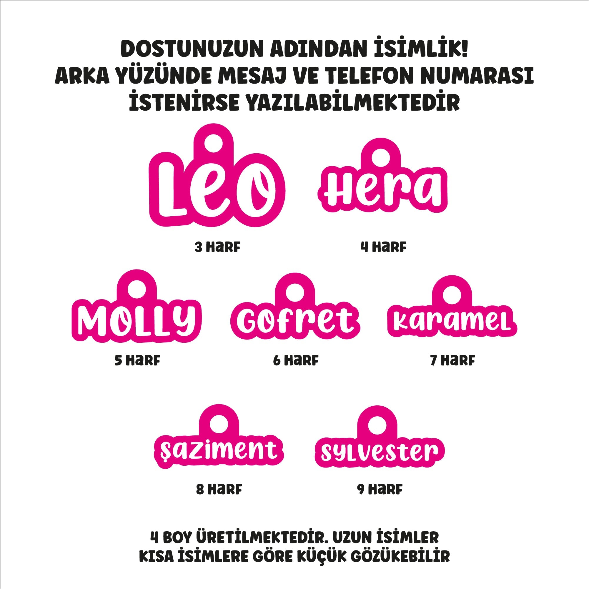 Pink | Name Shaped ID Tag