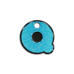 Q Harfi Rounded Light Blue Glitter | ID Tag