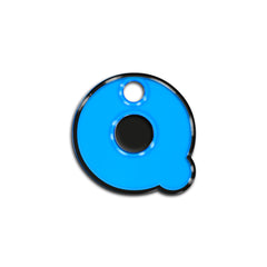 Q Harfi Rounded Blue Neon | ID Tag
