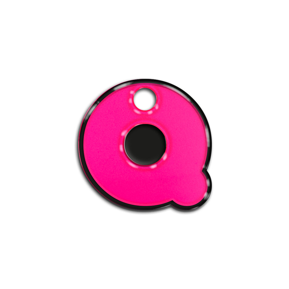 Q Harfi Rounded Pink Neon | ID Tag