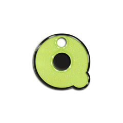 Q Harfi Rounded Sarı Glitter | ID Tag