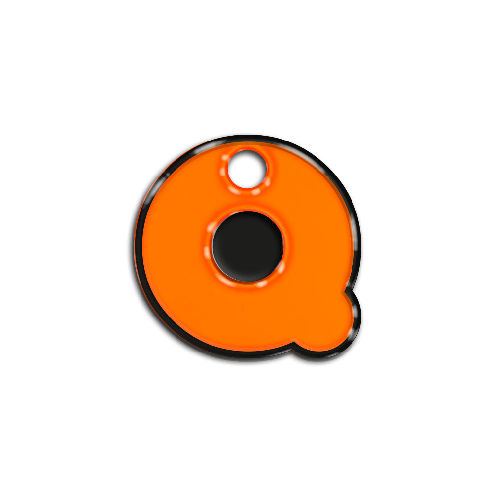 Q Harfi Rounded Orange Neon | ID Tag