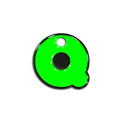 Q Harfi Rounded Green Neon | ID Tag