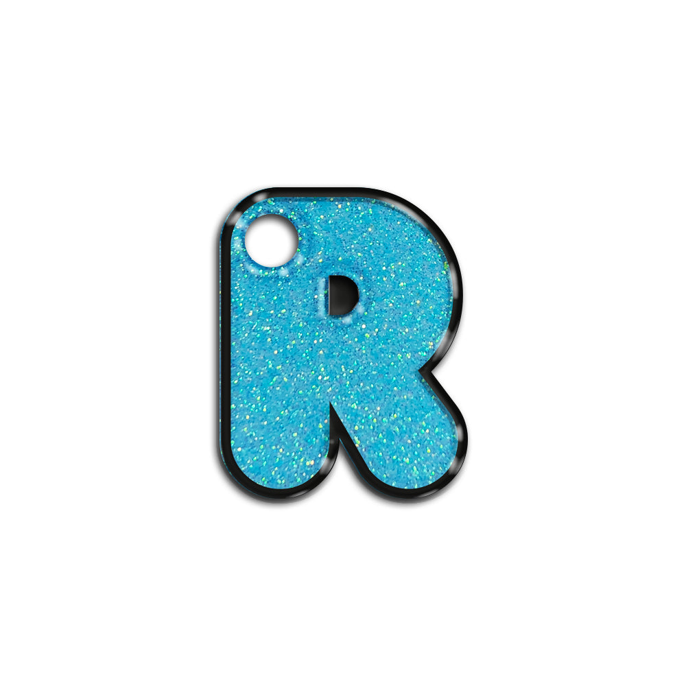 R Harfi Rounded Light Blue Glitter | ID Tag