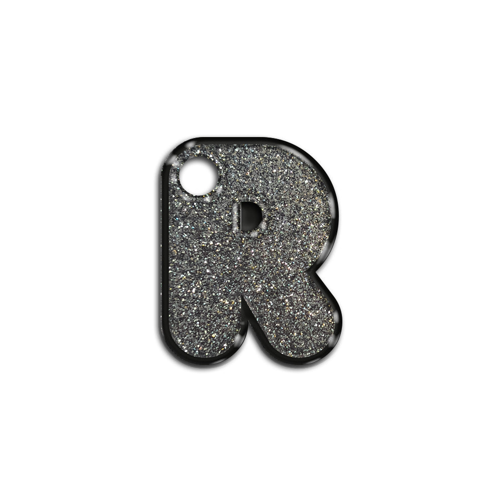 R Harfi Rounded Gray Glitter | ID Tag