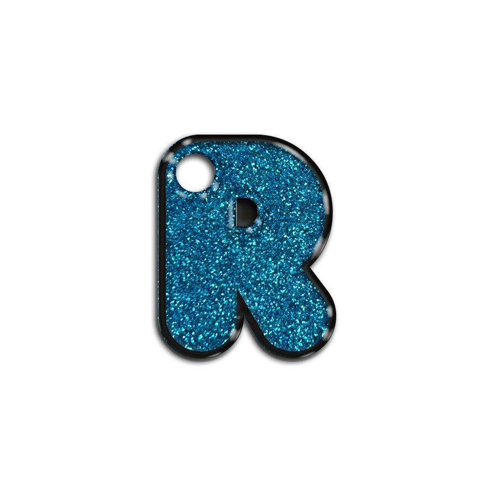 R Harfi Rounded Blue Glitter | ID Tag