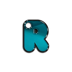 R Harfi Rounded Blue Metalik | ID Tag