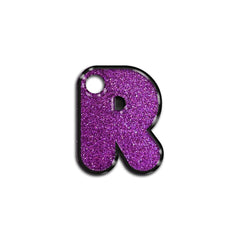 R Harfi Rounded Purple Glitter | ID Tag