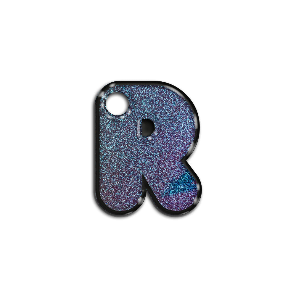 R Harfi Rounded Opal Blue Glitter | ID Tag