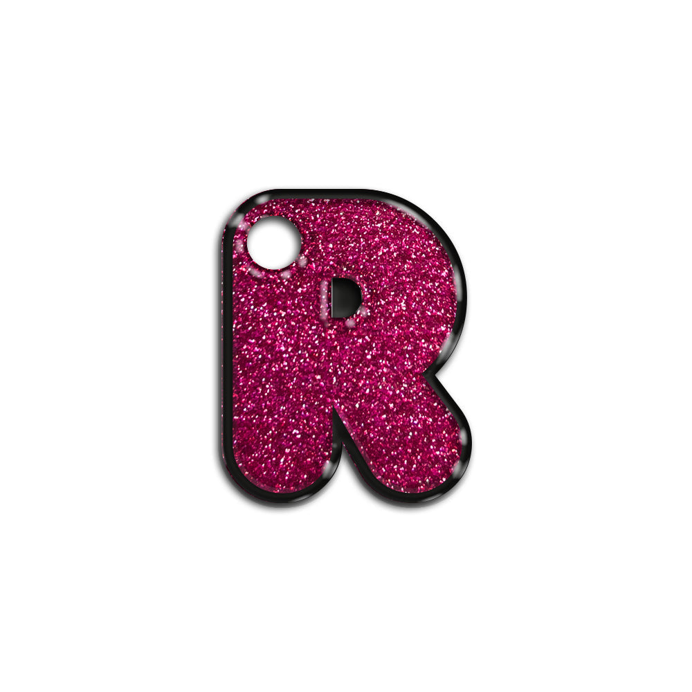 R Harfi Rounded Fuchsia Glitter | ID Tag