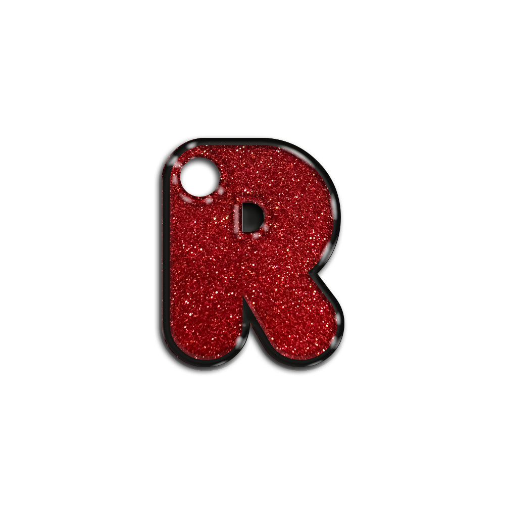 R Harfi Rounded Red Glitter | ID Tag