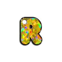 R Harfi Rounded Sarı Holo | ID Tag