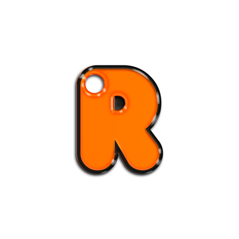 R Harfi Rounded Orange Neon | ID Tag