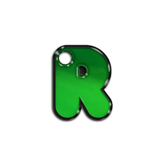 R Harfi Rounded Green Metalik | ID Tag