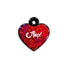 Kırmızı Hologram Kalp | İsimlik - Evcil hayvanlar için mükemmel bir ürün.