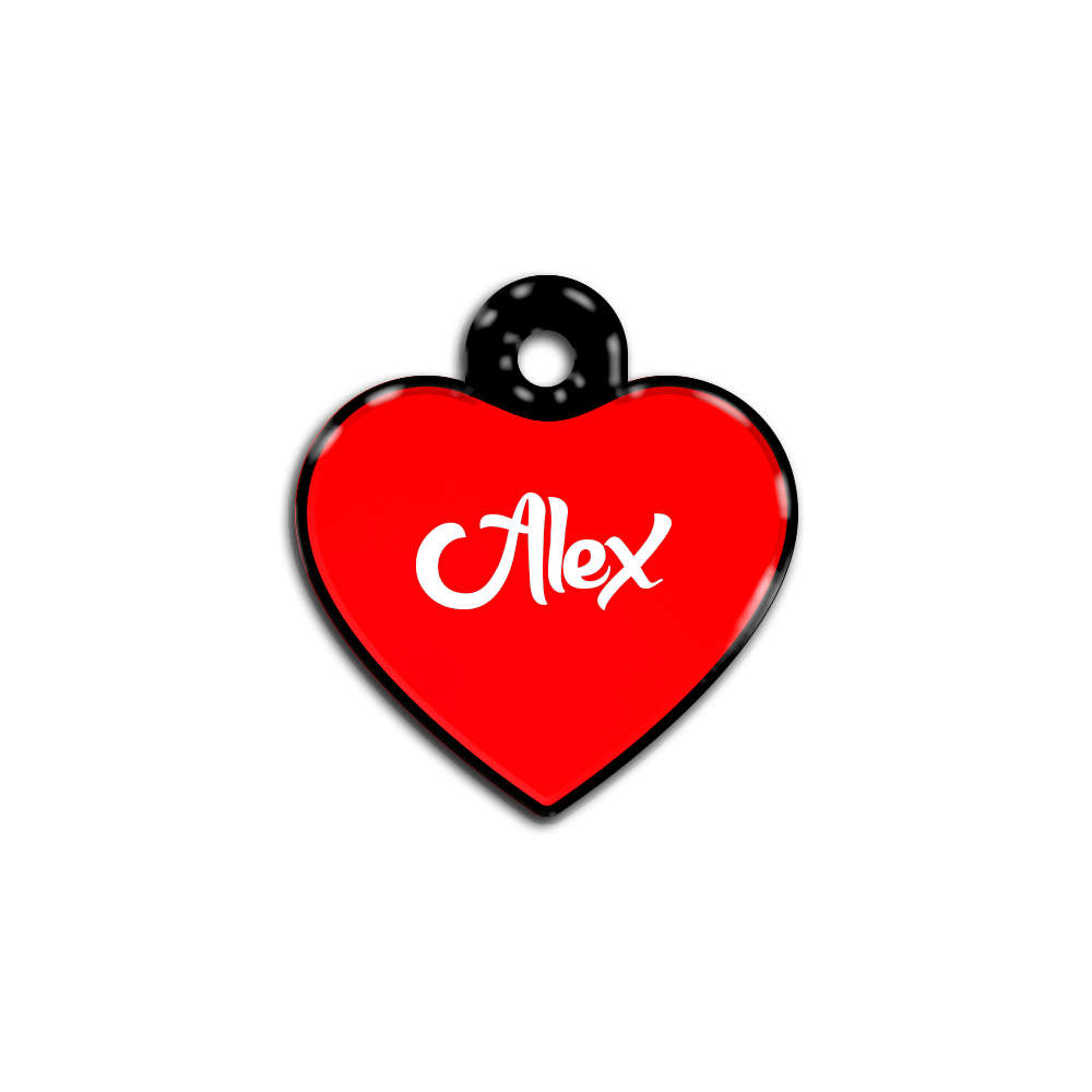 Kırmızı Neon Kalp | İsimlik - Evcil hayvanlar için mükemmel bir ürün.
