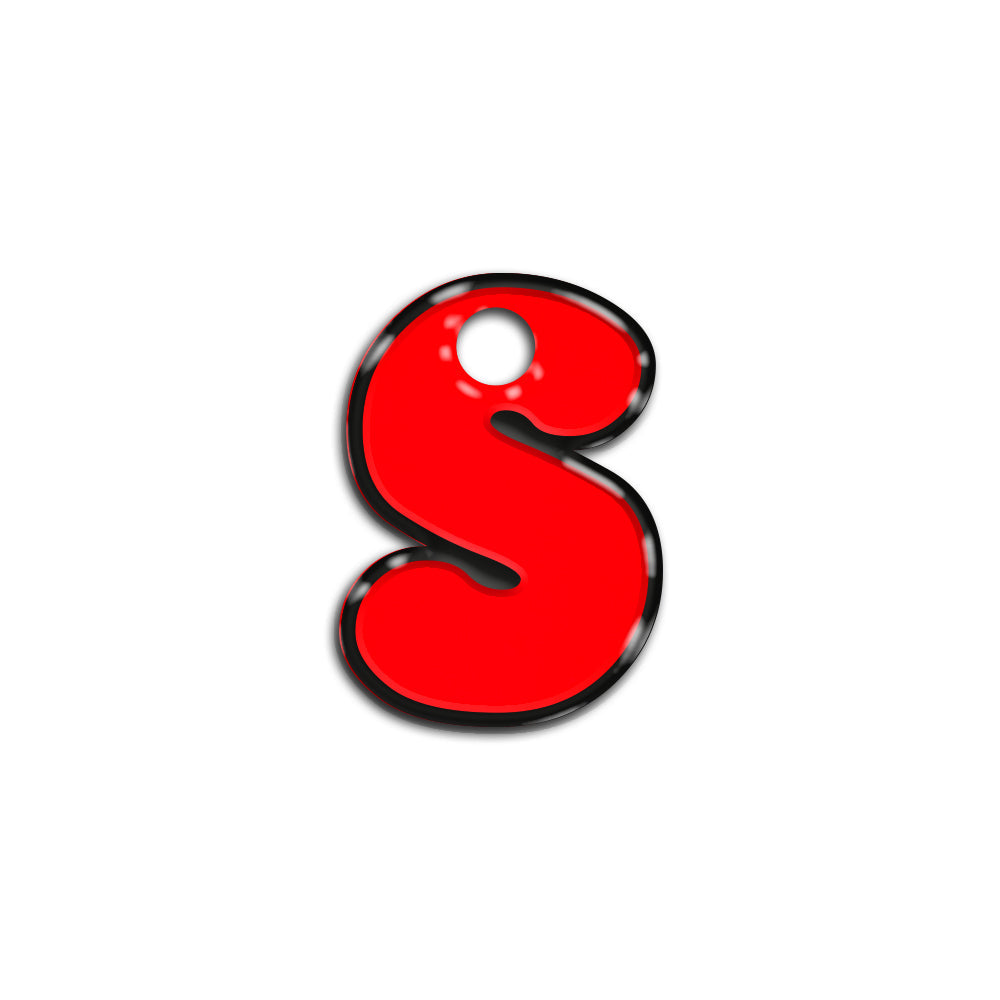 S Harfi Rounded Red Neon | ID Tag