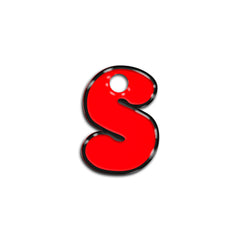 S Harfi Rounded Red Neon | ID Tag