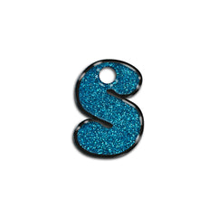 S Harfi Rounded Blue Glitter | ID Tag