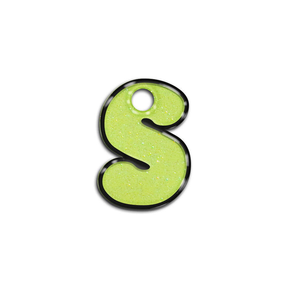 S Harfi Rounded Sarı Glitter | ID Tag