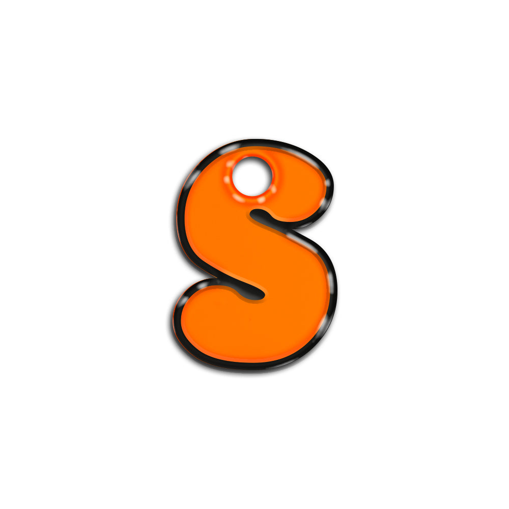 S Harfi Rounded Orange Neon | ID Tag