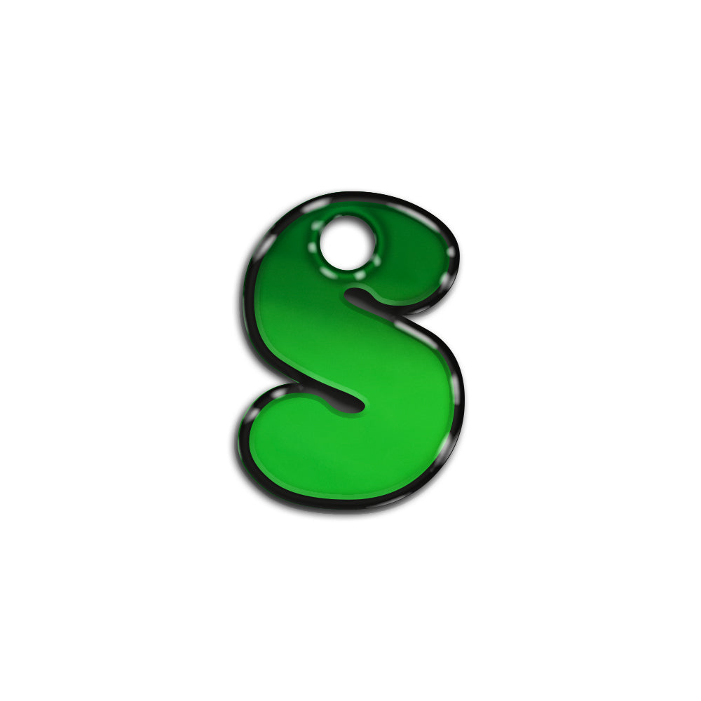 S Harfi Rounded Green Metalik | ID Tag