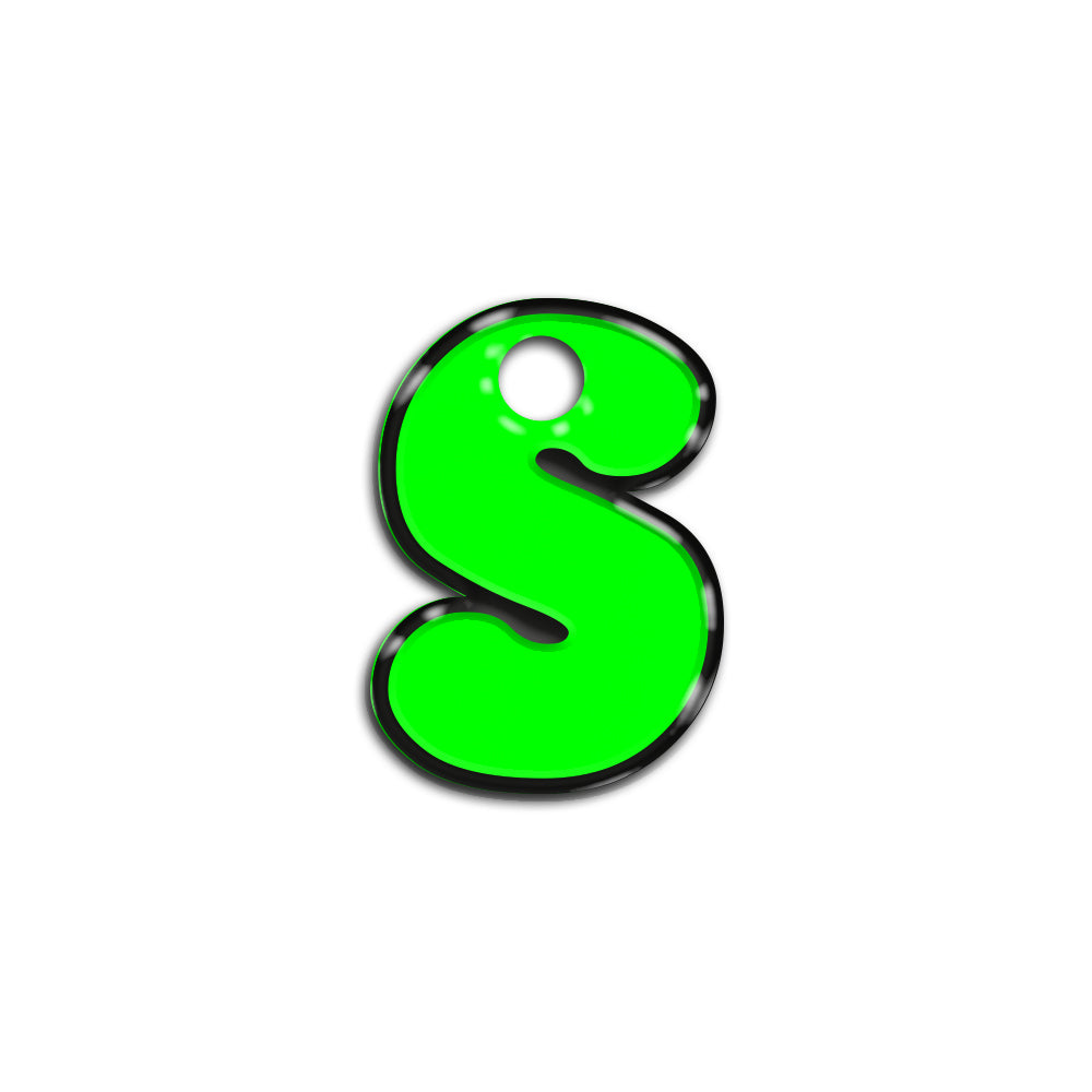 S Harfi Rounded Green Neon | ID Tag